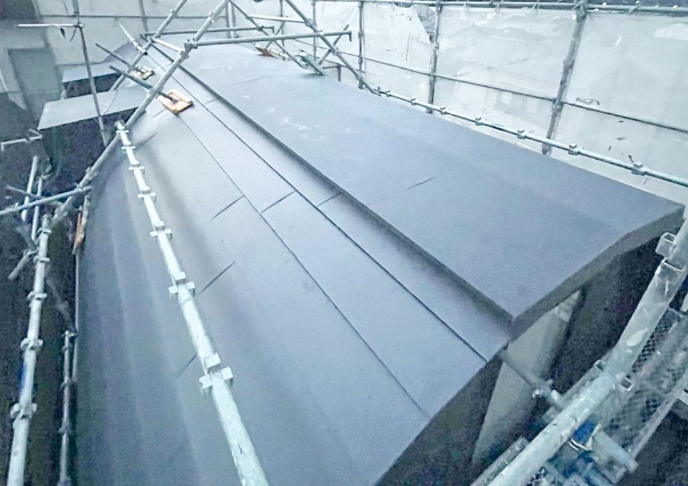 施工事例【屋根修理・外壁塗装】ドーム型カバー工法　68万円　京都市右京区