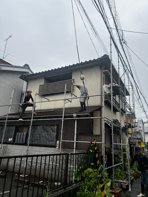 山科区西野大手先町　屋根修繕・外壁塗装　着工