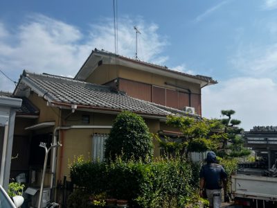 山科区西野山百々町　屋根修繕・外壁塗装工事　着工