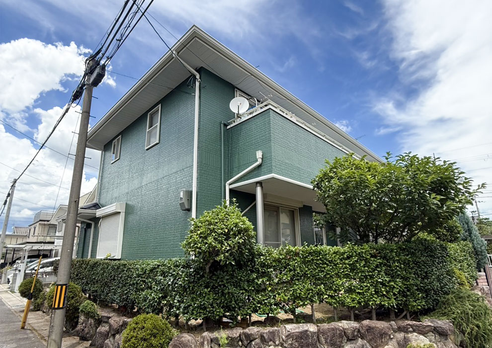 施工事例【外壁補修】外壁塗装　89万円　西京区川島高級感のあるマイホームへ！